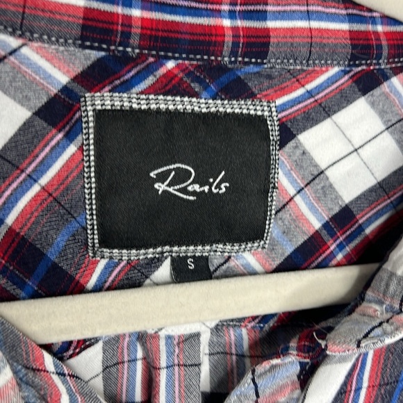 Rails Hunter Shirt Plaid Button Up Red White Blue Black S - Picture 2 of 6